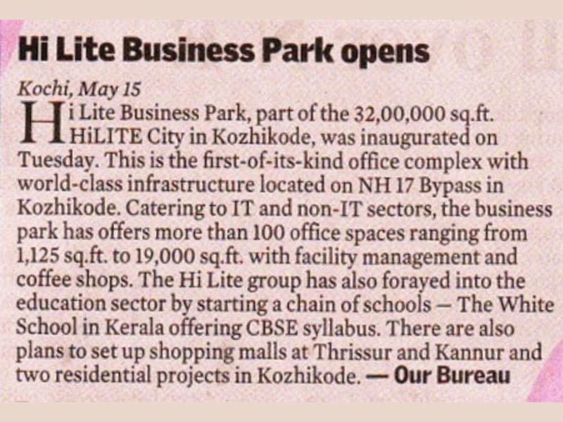 HiLITE Business Park opens : BusinessLine