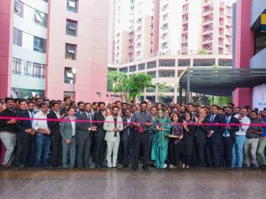 The grand inauguration of the Podium, located between Phase 1 and Phase 2 of HiLITE Business Park! The Chairman Mr. P. Sulaiman cut the ribbon and officially opened it to the public!