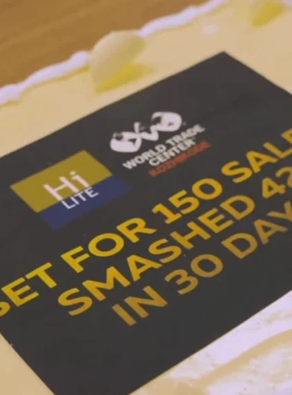 Set for 150 sales smashed for 426 in 30 days